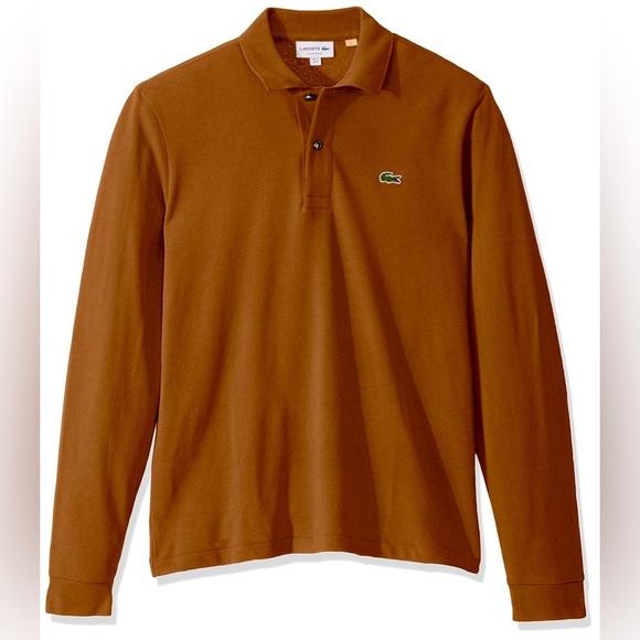 Lacoste Classic Fit Long Sleeve Piqué Polo in Six Cookie - Size XS - Picture 4 of 5